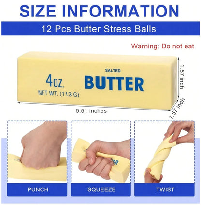 Realistic Food Shaped Stress Relief Toys Soft Slow Rebound Butter Squeeze Finger Sticks for Anxiety Relaxation